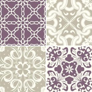 Fliesenaufkleber floral portugiesisch in Mintgrün