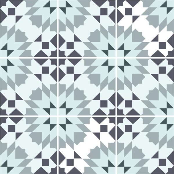 Fliesenaufkleber geometrisch Grün in Grün fuer das Bad