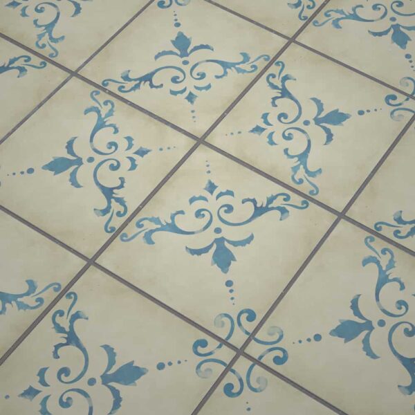 Fliesenaufkleber Badezimmer floral in Beige