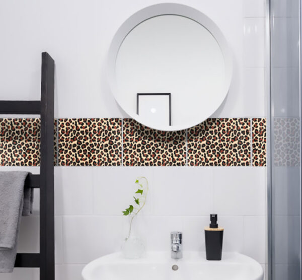 Fliesenaufkleber leo leo-muster in Leopard fuer das Bad