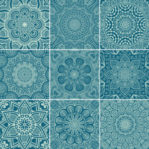 Fliesenaufkleber floral mandala in Mintgrün