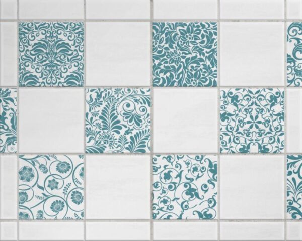 Fliesenaufkleber Barok floral in Beige