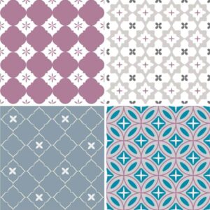 Fliesenaufkleber art nouveau floral in Pastell