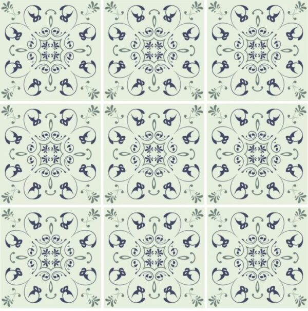 Fliesenaufkleber floral ornamente in Beige