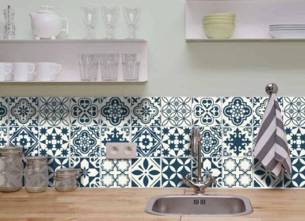 Fliesenaufkleber Dunkelblau ornamente in Dunkelblau