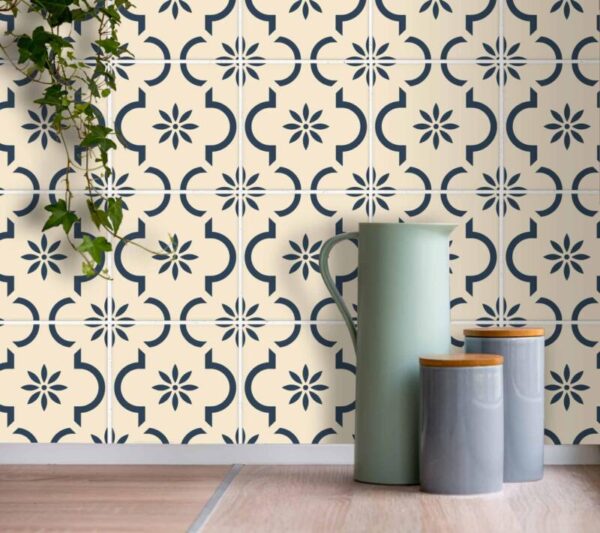 Fliesenaufkleber ornamente portugiesisch in Blau