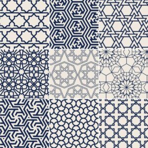 Fliesenaufkleber Arabisch geometrisch in Beige