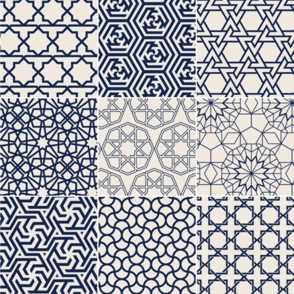 Fliesenaufkleber Arabisch geometrisch in Beige