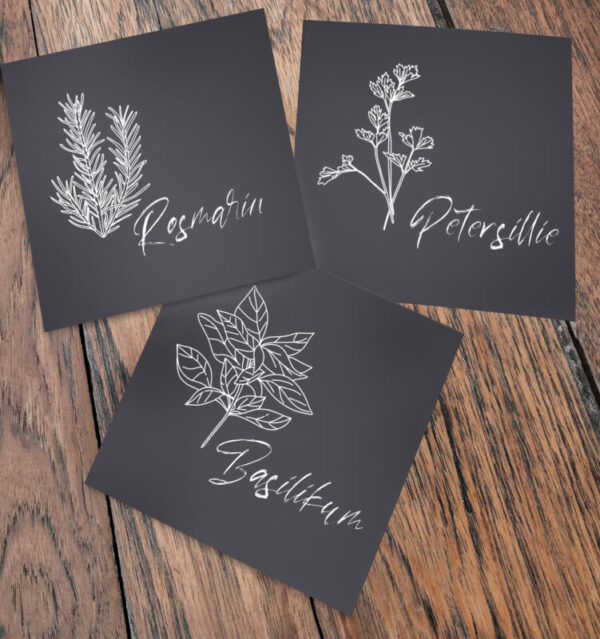 Fliesenaufkleber gewürze kräuter in Anthrazit