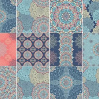 Fliesenaufkleber für Küche und Badezimmer - Mandala Pastell