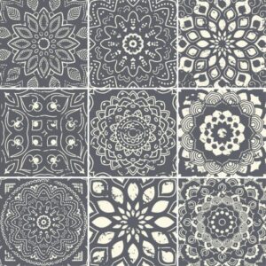 Fliesenaufkleber Bohème floral in Beige