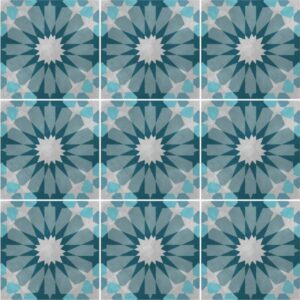 Fliesenaufkleber geometrisch marokkanisch in Blau