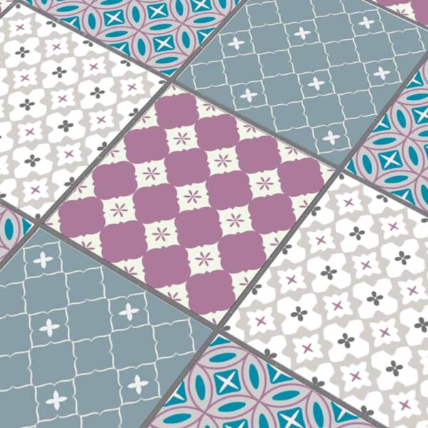 Fliesenaufkleber art nouveau floral in Pastell