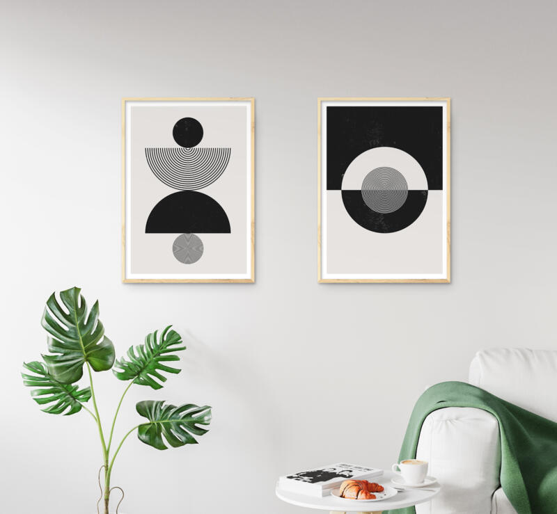 Zeitgenössische Abstrakte Minimalistische Geometrische Formen - Poster Set – Bild 3