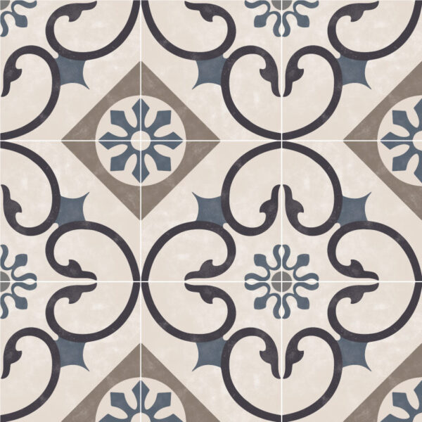 Fliesenaufkleber ornamente portugiesisch in Anthrazit