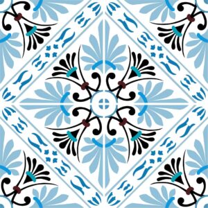 Fliesenaufkleber Badezimmer Lissabon Portugiesisch in Blau