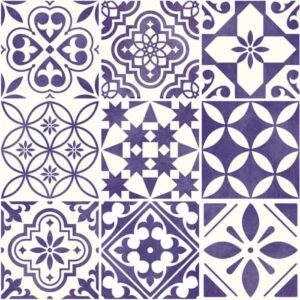 Fliesenaufkleber Dunkelblau ornamente in Dunkelblau