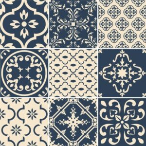 Fliesenaufkleber portugiesisch in Blau