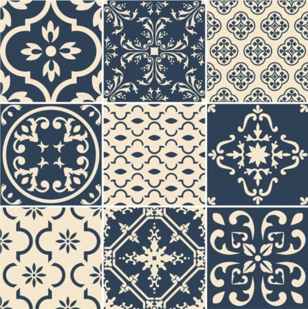 Fliesenaufkleber portugiesisch in Blau