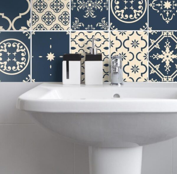 Fliesenaufkleber portugiesisch in Blau