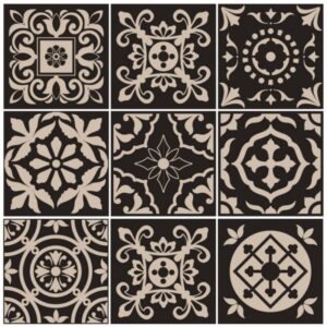 Fliesenaufkleber portugiesisch in Braun