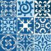 Fliesenaufkleber in Blau