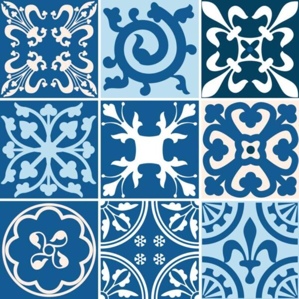 Fliesenaufkleber in Blau