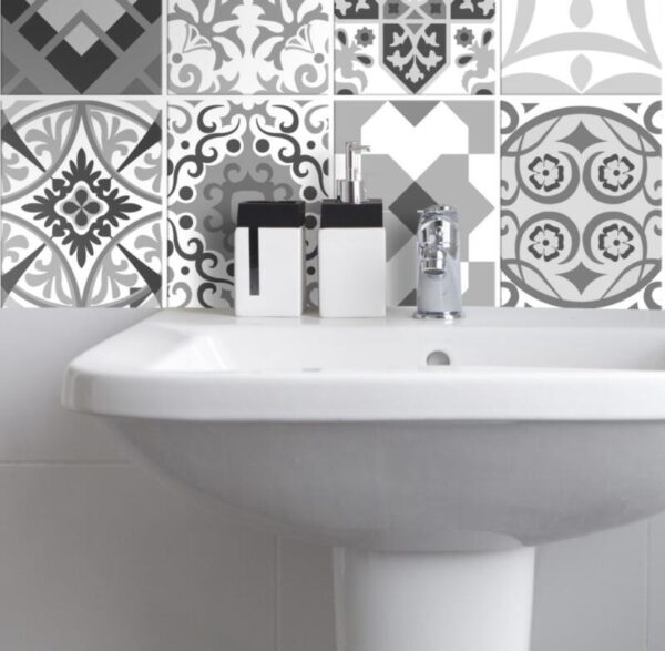 Fliesenaufkleber in Beige