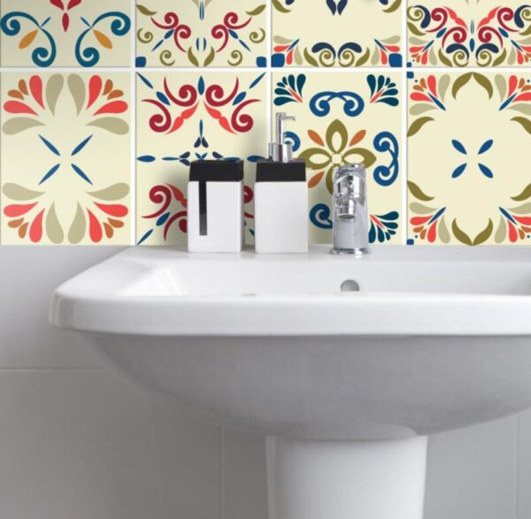 Fliesenaufkleber in Beige