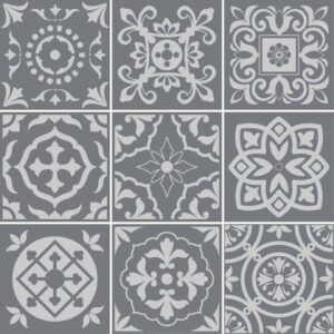 Fliesenaufkleber azulejo Grau in Grau