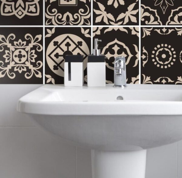 Fliesenaufkleber portugiesisch in Braun