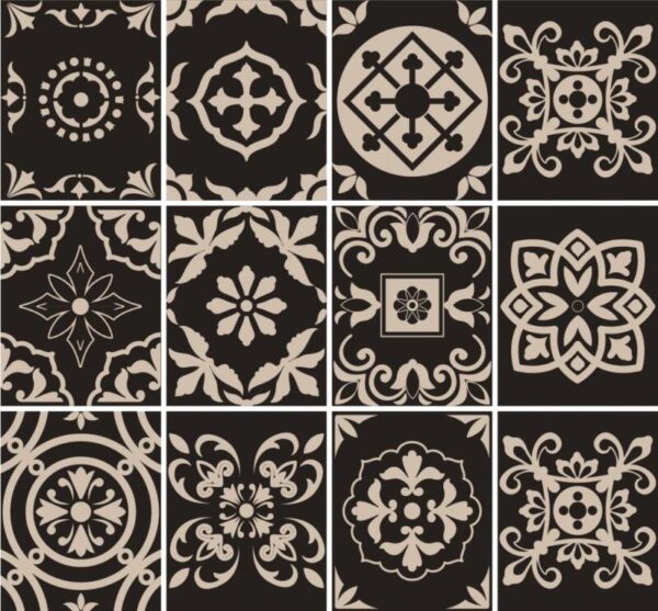 Fliesenaufkleber portugiesisch in Braun