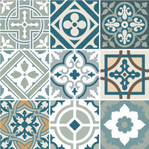 Fliesenaufkleber ornamente Patchwork in Beige