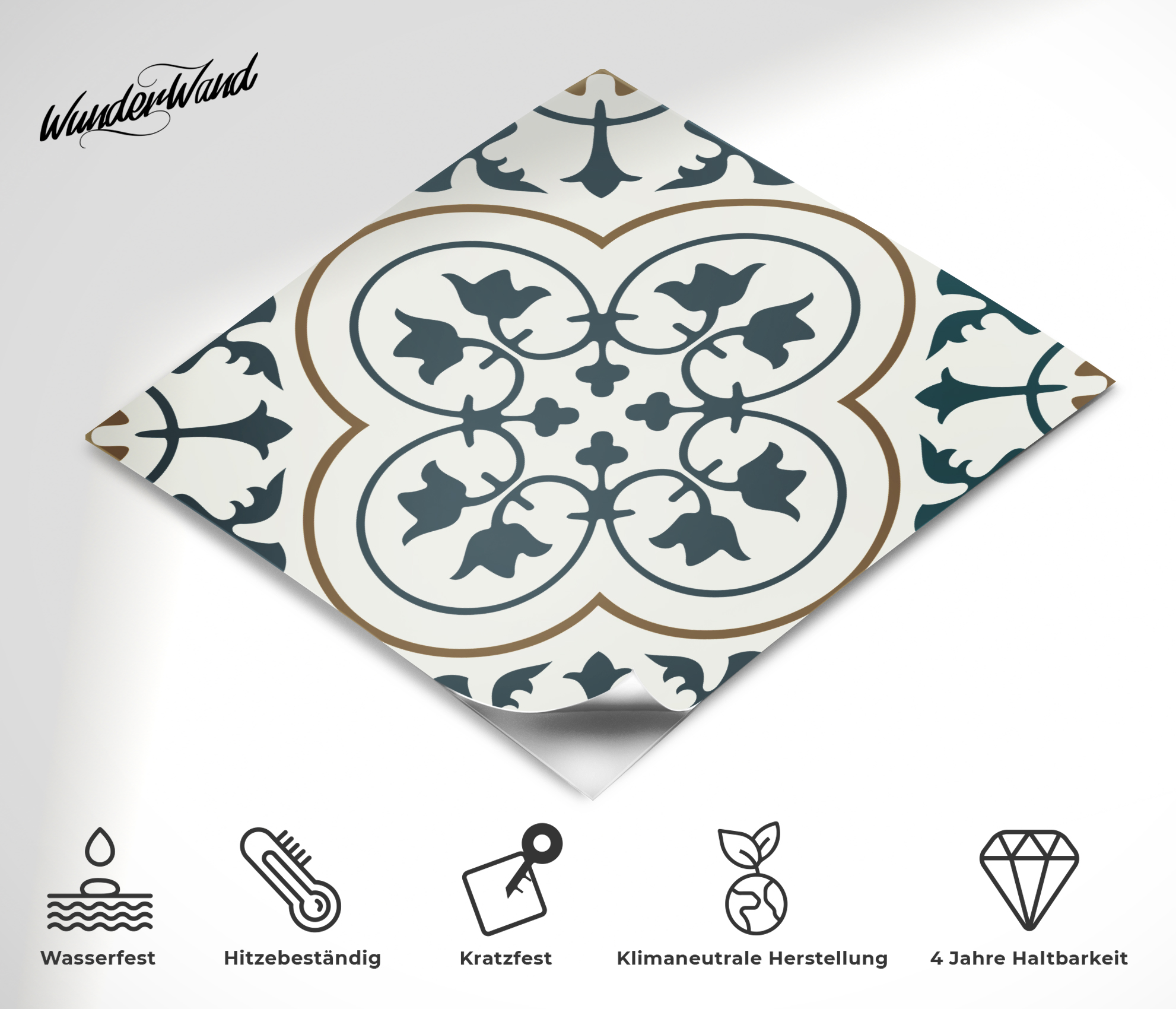 Fliesenaufkleber azulejo ornamente in Blaugrün