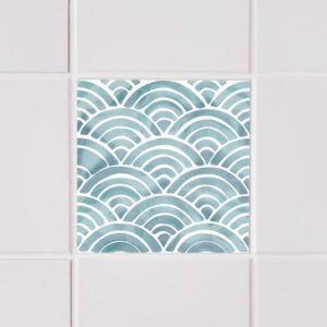 Fliesenaufkleber Abstrakt Aquarell in Beige fuer das Bad