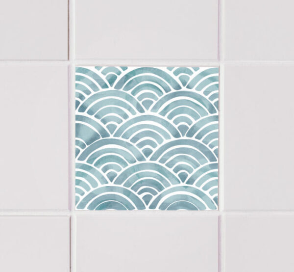 Fliesenaufkleber Abstrakt Aquarell in Beige fuer das Bad