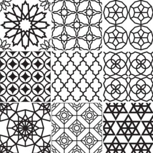 Arabisch Arabisch geometrisch in Schwarz