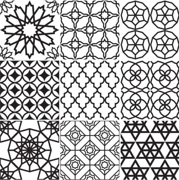 Arabisch Arabisch geometrisch in Schwarz