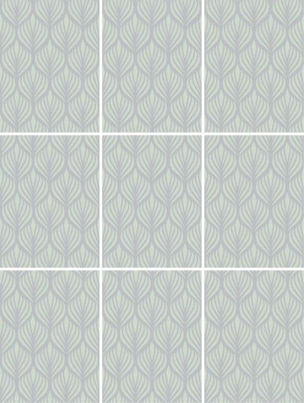 Fliesenaufkleber Abstrakt Art Deco in Mintgrün