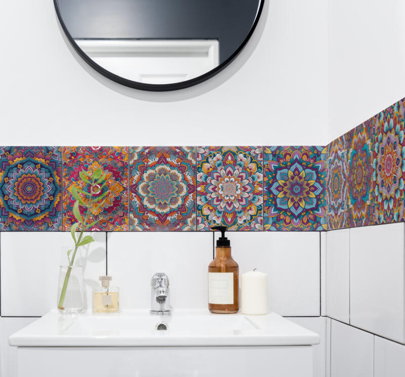 Bunte Mandala - Klebefliesen – Bild 4