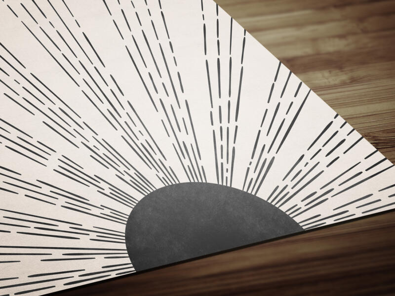 Zeitgenössische Abstrakte Minimalistische Wandkunst - Sonne Regenbogen- Poster Set – Bild 4