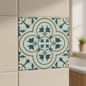 Fliesenaufkleber azulejo ornamente in Blaugrün