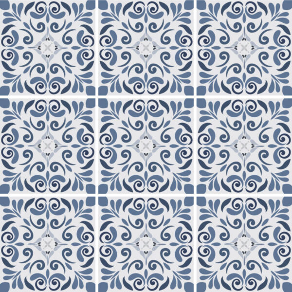 Fliesenaufkleber floral ornamente in Pastell