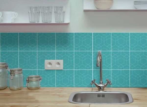 Fliesenaufkleber Abstrakt Blau in Blau