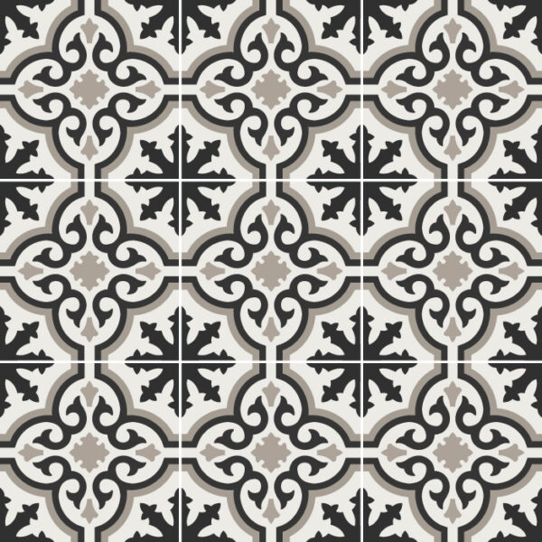 Fliesenaufkleber ornamente Traditionell in Anthrazit