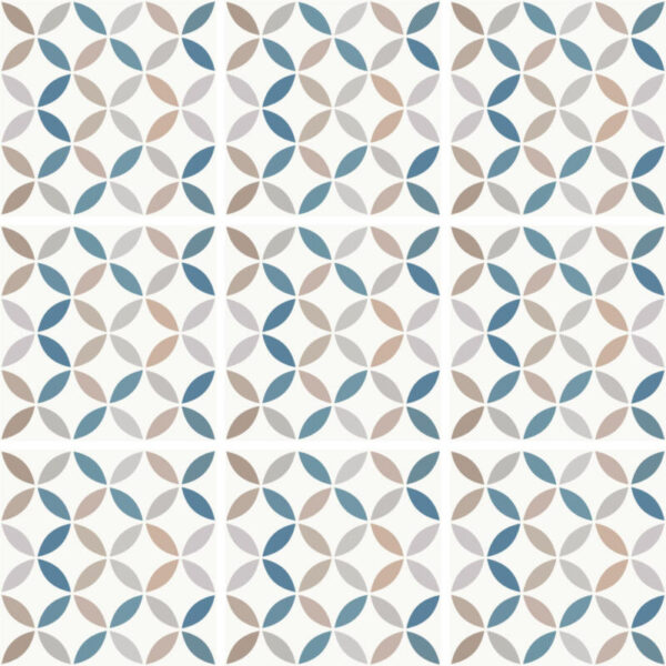 Fliesenaufkleber Bunt Lebensblume in Beige