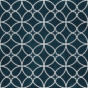 Fliesenaufkleber Lebensblume Traditionell in Dunkelblau