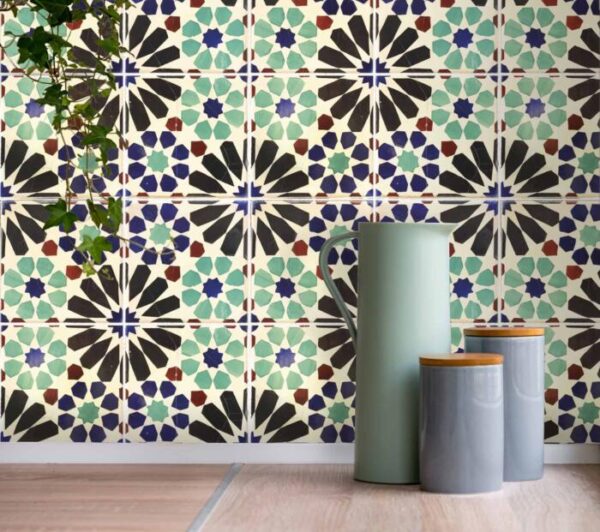 Fliesenaufkleber Badezimmer Lissabon in Blau