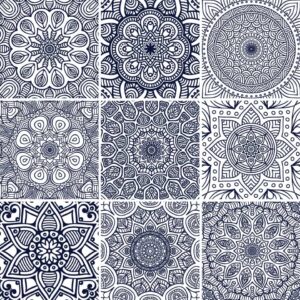 Fliesenaufkleber in Dunkelblau