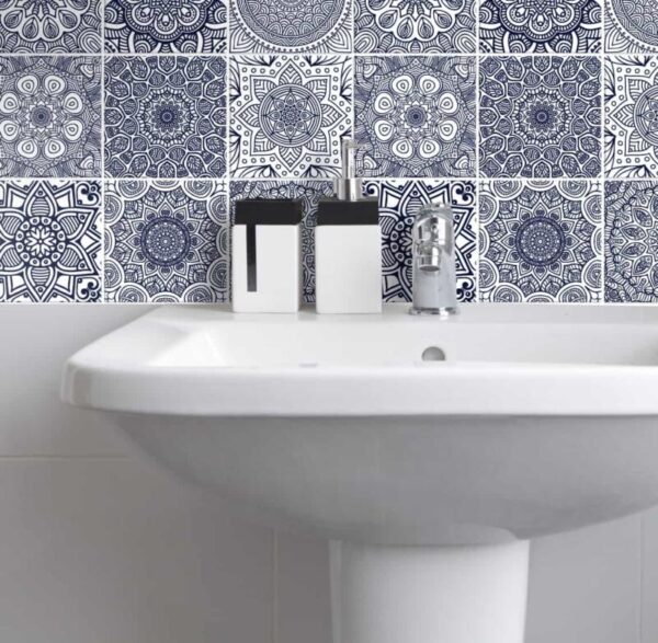 Fliesenaufkleber in Dunkelblau